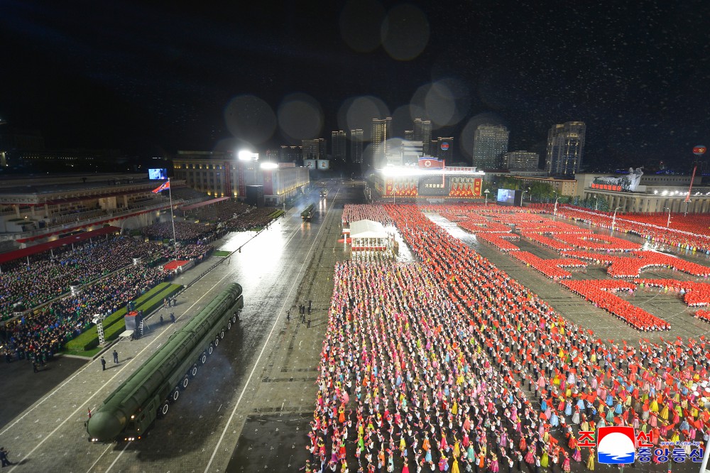 The most powerful nuclear strategic weapon system North Korea showing Hwasong 20 at military parade in Pyongyang
